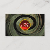 FOTON SWIRL GEM MONOGRAM zwart paars rood Visitekaartje (Achterkant)