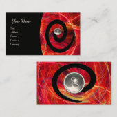 FOTON SWIRL GEM MONOGRAM zwart rood wit Visitekaartje (Voorkant / Achterkant)