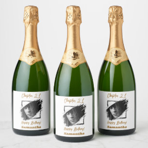 Fotonaam 21e verjaardag Hoofdstuk 21 Sparkling Wijnetiket