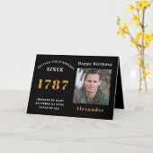 Fotonaam: Black Gold Birthday Kaart (Gele Bloem)