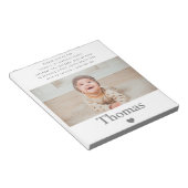 Fotonaam eerste geboortedag notitieblok (Schuin)