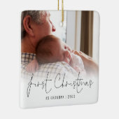 Fotonaam jaar eerste kerstdag opa keramisch ornament (Rechts)