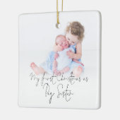 Fotonaam jaar eerste kerstfeest Grote zuster Keramisch Ornament (Links)