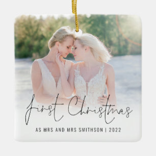 Fotonaam Jaar Eerste Kerstmis Mrs. Keramisch Ornament