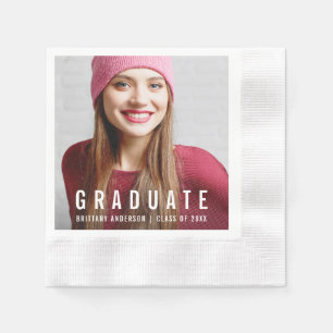 Fotonaam moderne Trendy Graduation Party Servet