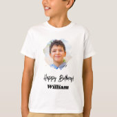 Fotonaam verjaardagsjongen t-shirt (Voorkant)