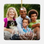 Fotonaamjaar van Chic Script FAMILY Keramisch Ornament (Achterkant)
