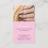 Fotonagels met roze moderne chic QR-code Visitekaartje (Achterkant)