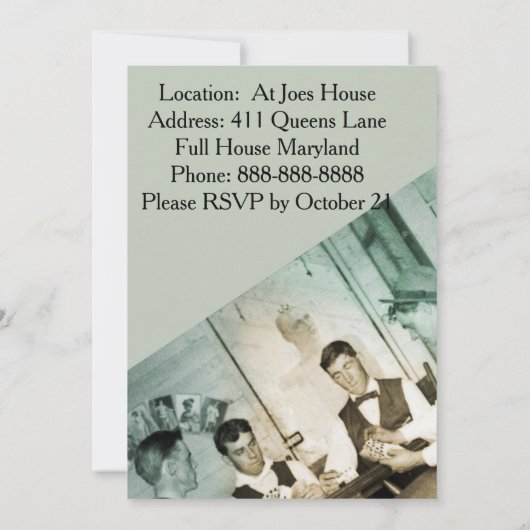 Fotonodiging tot het indienen van Mannen voor poke Kaart (Achterkant)