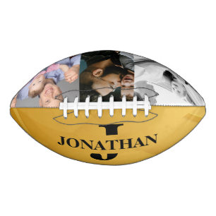 Fotoontwerp voor vader en zoon met zwarte initiaal american football