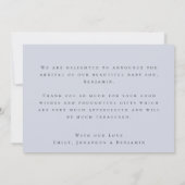 Fotooverlay Script Boy Bedankt geboorte Aankondiging (Achterkant)