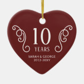 Fotopaar Jubileum jaren gepersonaliseerd Keramisch Ornament (Voorkant)