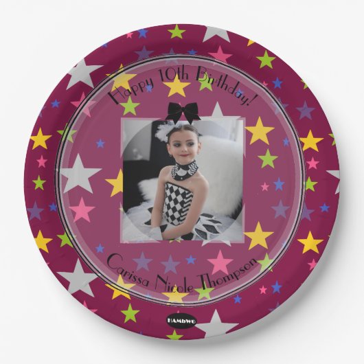 Fotopapier Bord Stars Birthday Bord HAMbWG (Voorkant)
