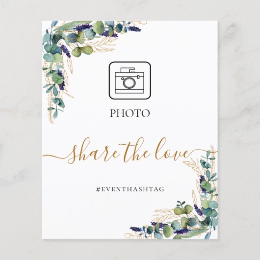 Fotoparty Instagram hashtag eucalyptus greenery Flyer (Voorkant)