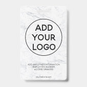 Fotopas van Chic white marble-logo Badge (Achterkant)