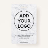 Fotopas van Chic white marble-logo Badge (Achterkant)
