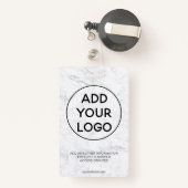 Fotopas van Chic white marble-logo Badge (Achterkant met intrekbare)
