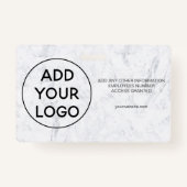 Fotopas van Chic white marble-logo Badge (Achterkant)