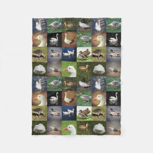 Fotopatchwork - vogels fleece deken (Voorkant)