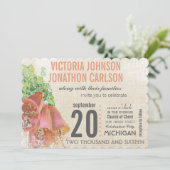 Fotoperatie en mint Wedding Typography Wedding Kaart (Staand voorkant)