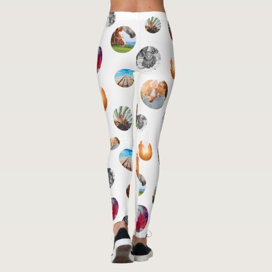 Fotopoka stip Sjabloon Circles White Exercise Leggings (Achterkant)