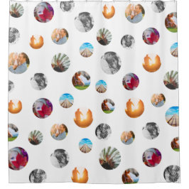 Fotopolka stip Sjabloon Circles White Cloth Douchegordijn