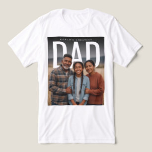 FotoPop Werelds Beste Papa Aangepaste Foto Tri-Blend Shirt