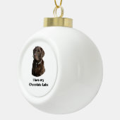 Fotoportret van Chocolate Labrador Keramische Bal Ornament (Rechts)