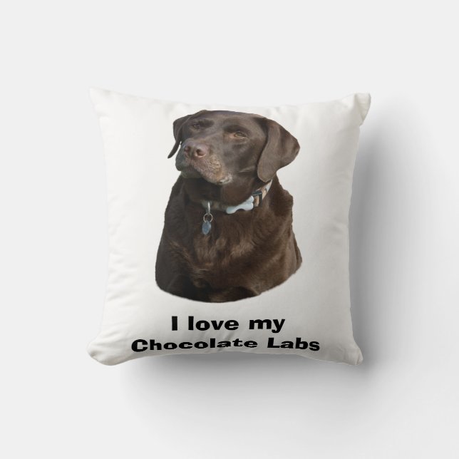 Fotoportret van Chocolate Labrador Kussen (Voorkant)