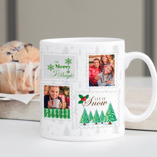 Fotoposters Groene kerstboompjes Koffiemok