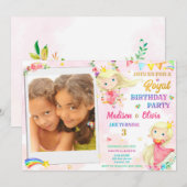 Fotoprinses verjaardagsverjaardag kaart (Voorkant / Achterkant)