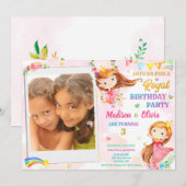 Fotoprinses verjaardagsverjaardag kaart (Voorkant / Achterkant)