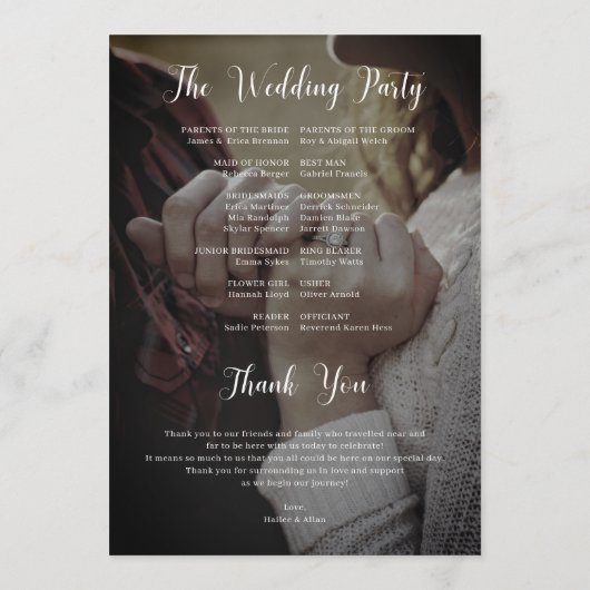 Fotoprogramma van de beste dag van de bruiloft programma (Achterkant)