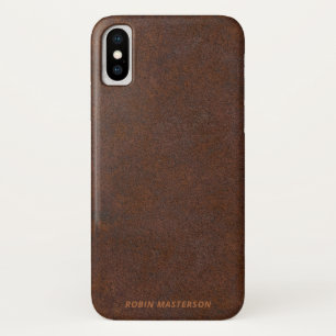 Fotorealistische donkerbruine roestige metaal iPhone x hoesje