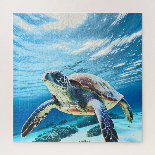 Fotorealistische Zee Turtle Legpuzzel (Verticaal)