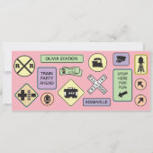 Fotoreiskaartje - Roze stripes Kaart (Achterkant)