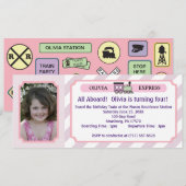 Fotoreiskaartje - Roze stripes Kaart (Voorkant / Achterkant)