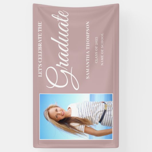 Fotoroze Afstuderen Spandoek (Verticaal)