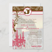 Fotoroze en chocolade bruin  luchters kaart (Achterkant)