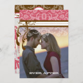 Fotoroze en chocolade bruin  luchters kaart (Voorkant / Achterkant)