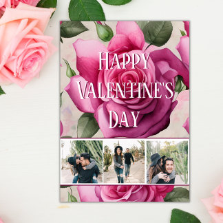 Fotoroze rozen Liefde Floral Valentijnsdag Feestdagen Kaart