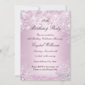 Fotoroze Sparkle Hearts Birthday Invitation Kaart (Achterkant)