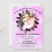 Fotoroze Waterverf Sjabloon aanjager Kaart (Voorkant)