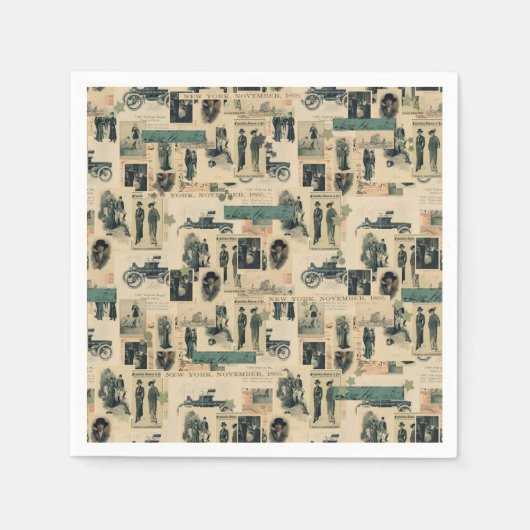  foto's 19e eeuw Collage Servet (Voorkant)