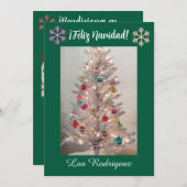 Foto's en Familie met Kerstmis, Spaanse Kerstkaart (Voorkant / Achterkant)