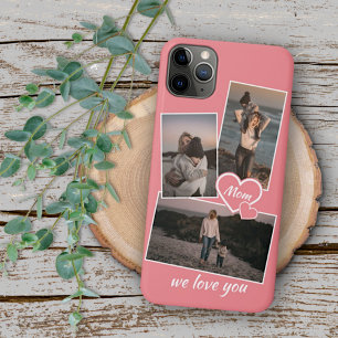 Foto's en hart op koraalroze roze iPhone 11 pro max hoesje