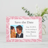 Foto's en zwemmers Sla de datum op (roze) Save The Date (Staand voorkant)