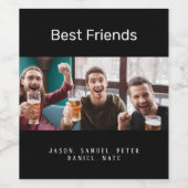 Foto's mannen zwart wijn etiket (Enkel label)