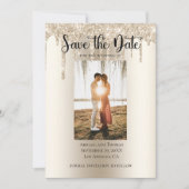 Foto's met Glitter Modern Verloving Save The Date (Voorkant)