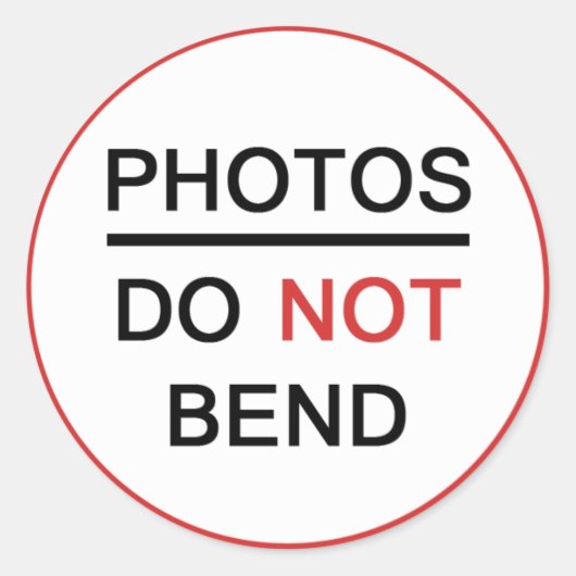 Foto's niet buigen Sticker (Voorkant)